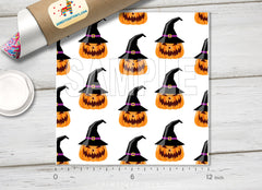 Halloween Pumpkin Patterned Adhesive Vinyl H003