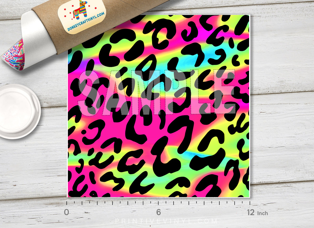 Rainbow Leopard Adhesive Vinyl 1193