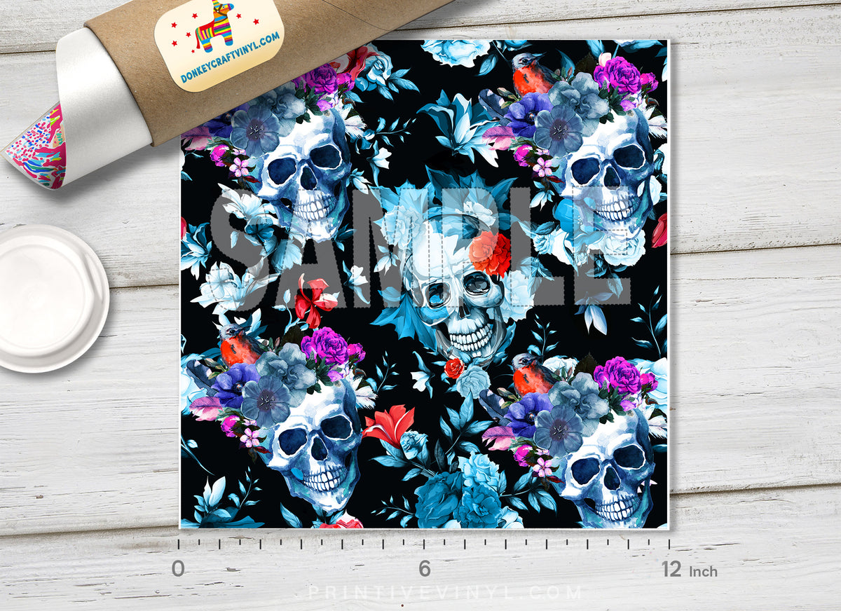 Skull Patterned Adhesive Vinyl H041