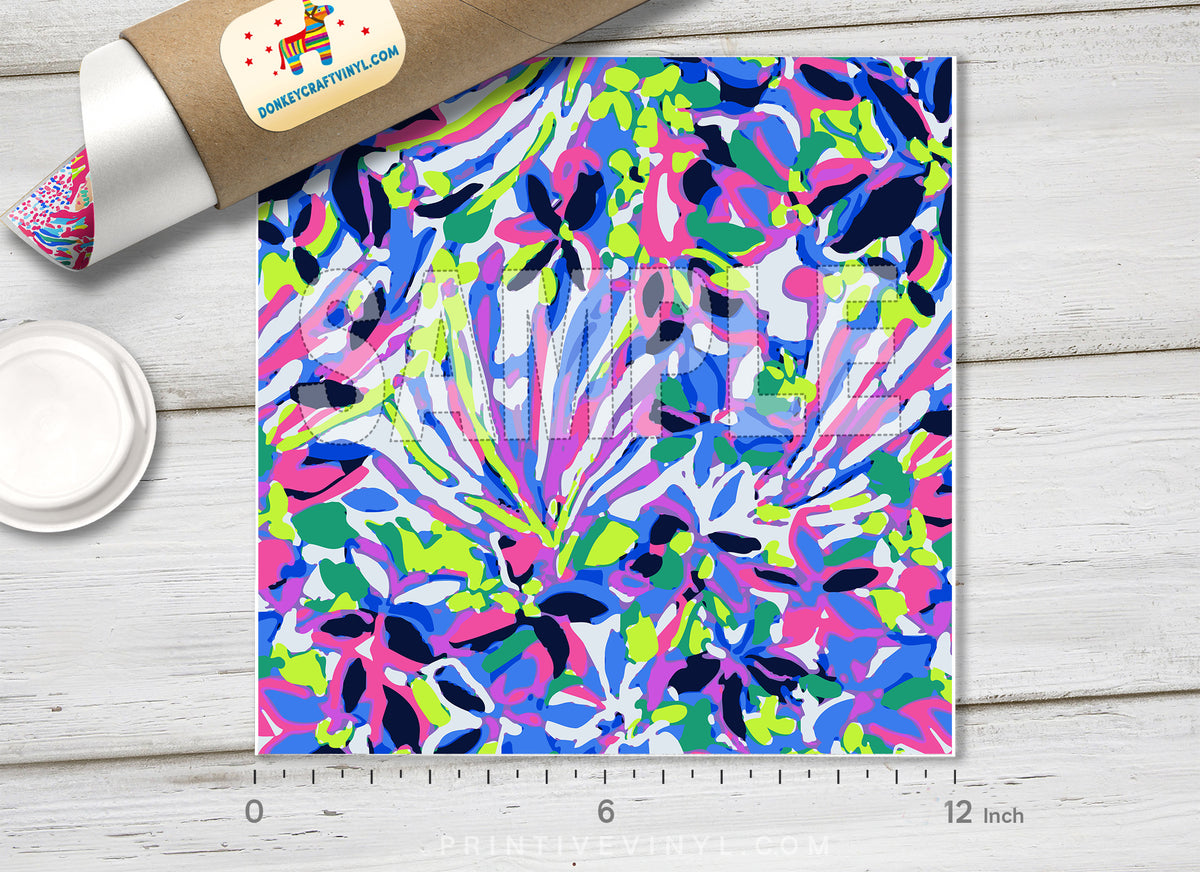 Lilly Inspired Havin a Blast Pattern Adhesive Vinyl L070