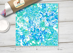 Lilly Inspired Blue Heaven Pattern Adhesive Vinyl L066