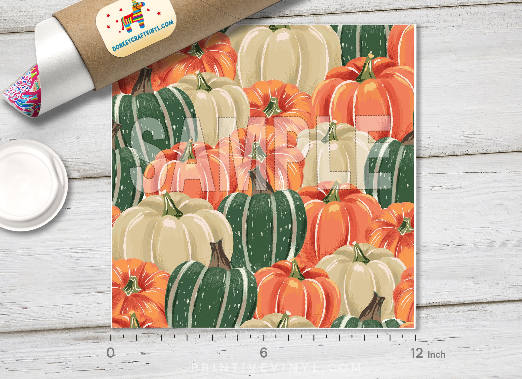 Autumn Harvest Pumpkins Adhesive Vinyl 1412 - Donkey Craft Vinyl
