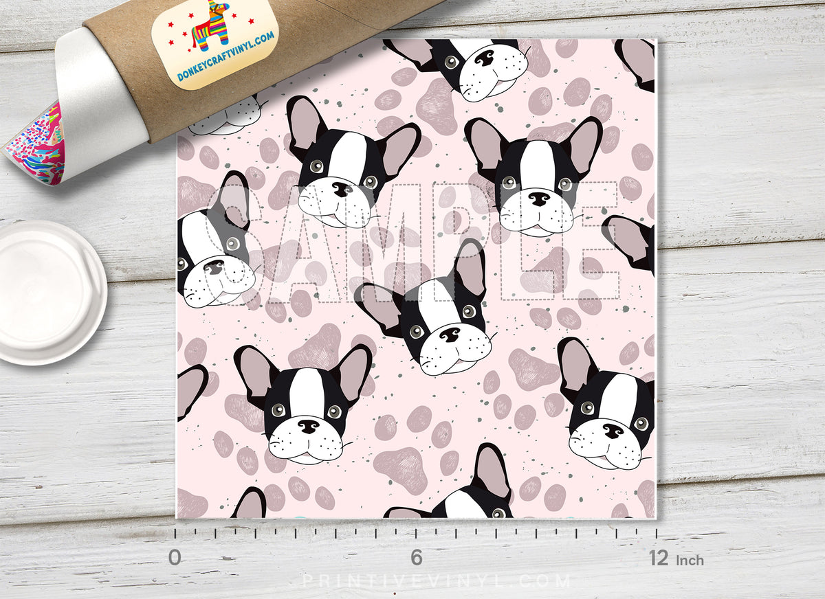 Boston Terrier Dog Pattern HTV 1549