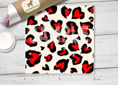 Heart Leopard Rose Adhesive Vinyl 1232