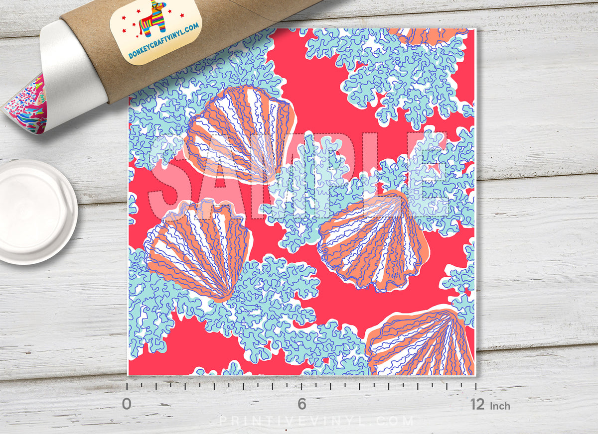 Lilly Inspired Shell Pattern Adhesive Vinyl L016