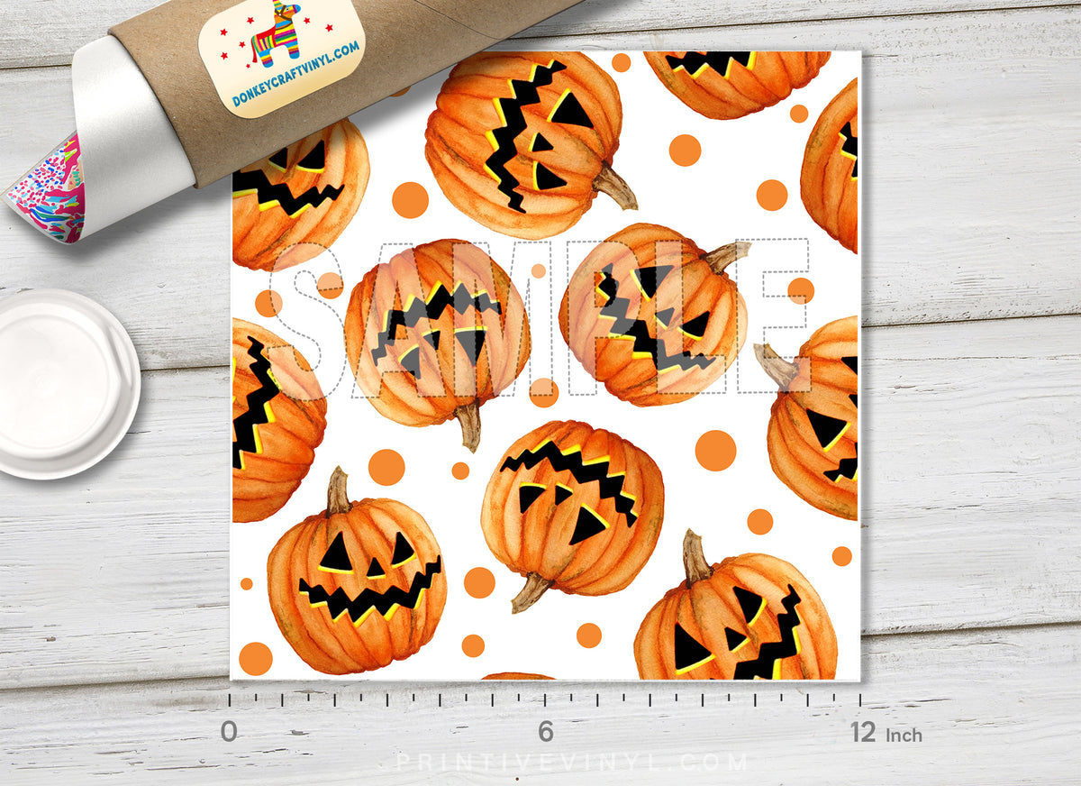 Pumpkin Patterned Adhesive Vinyl H059