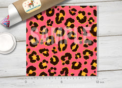 Coral Leopard Patterned Adhesive Vinyl 868