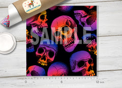 Halloween Skulls Patterned Adhesive Vinyl H002