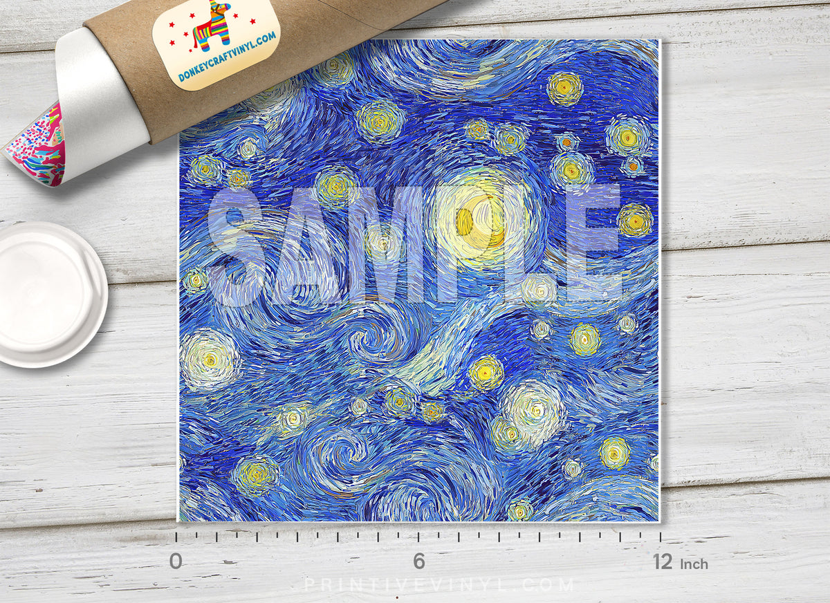 Gogh Painting Patterned Adhesive Vinyl 761