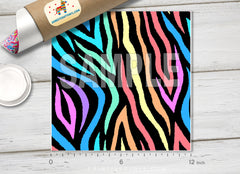 Rainbow Zebra Pattern Adhesive Vinyl 827