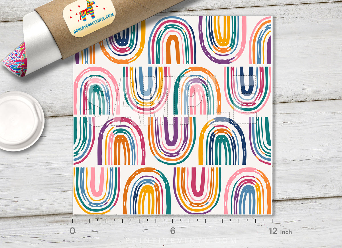 Abstract Boho Rainbow Pattern HTV 1556