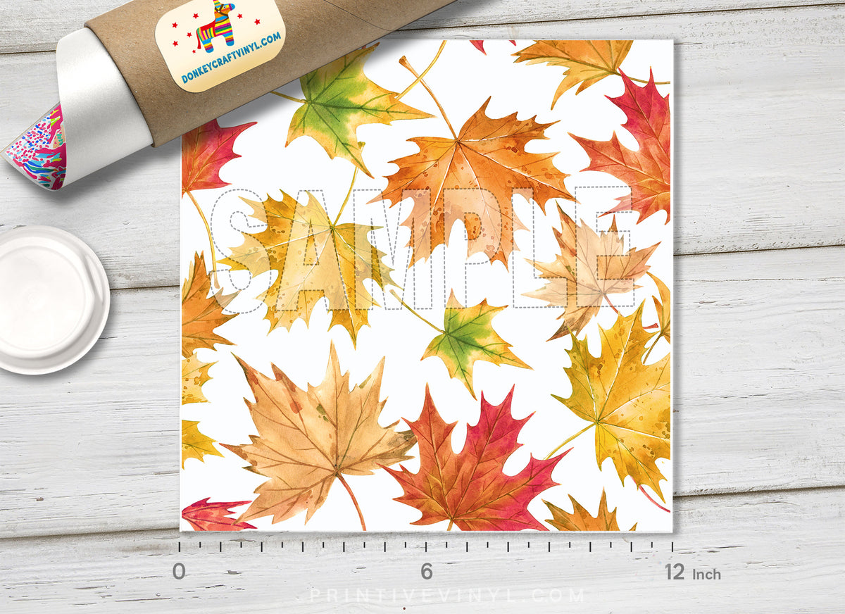 Fall Maple Leaves Pattern HTV 1555