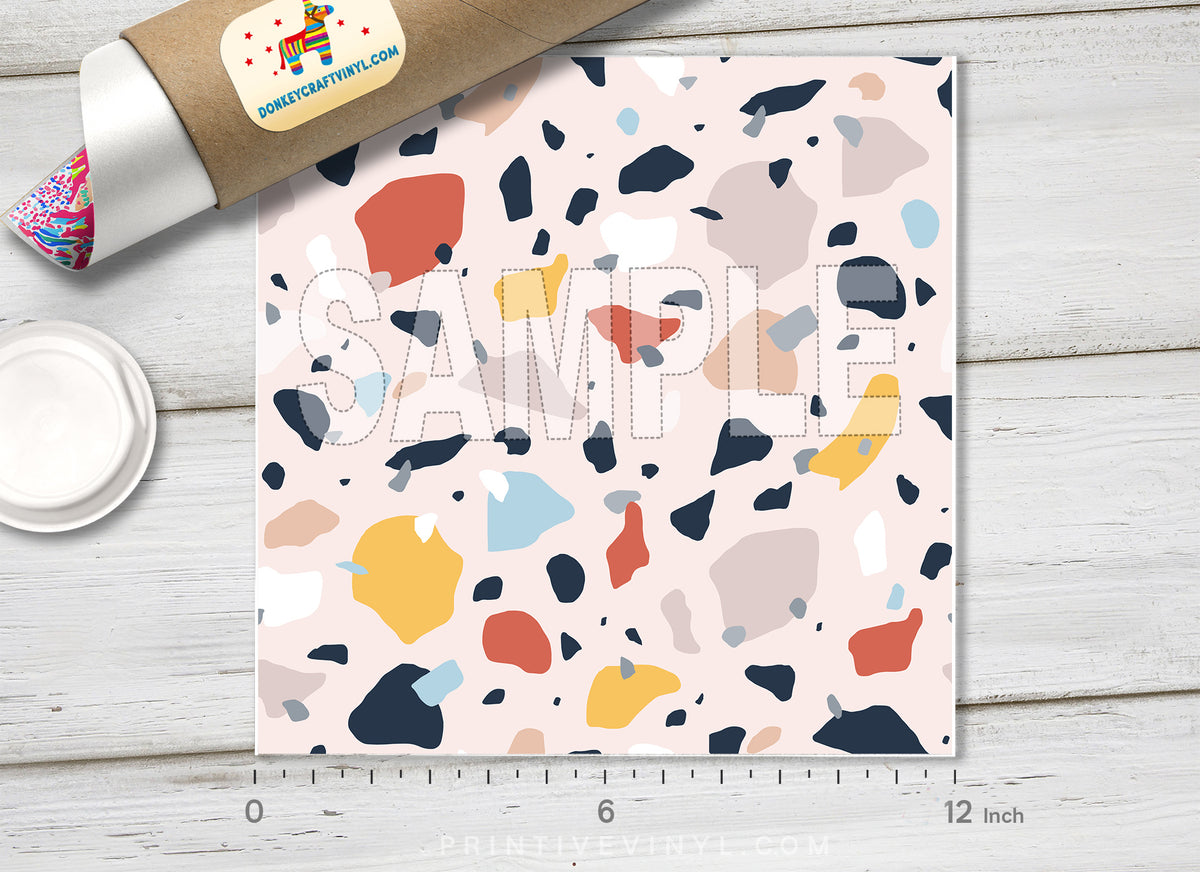 Modern Pastel Terrazzo Adhesive Vinyl 1357 - Donkey Craft Vinyl