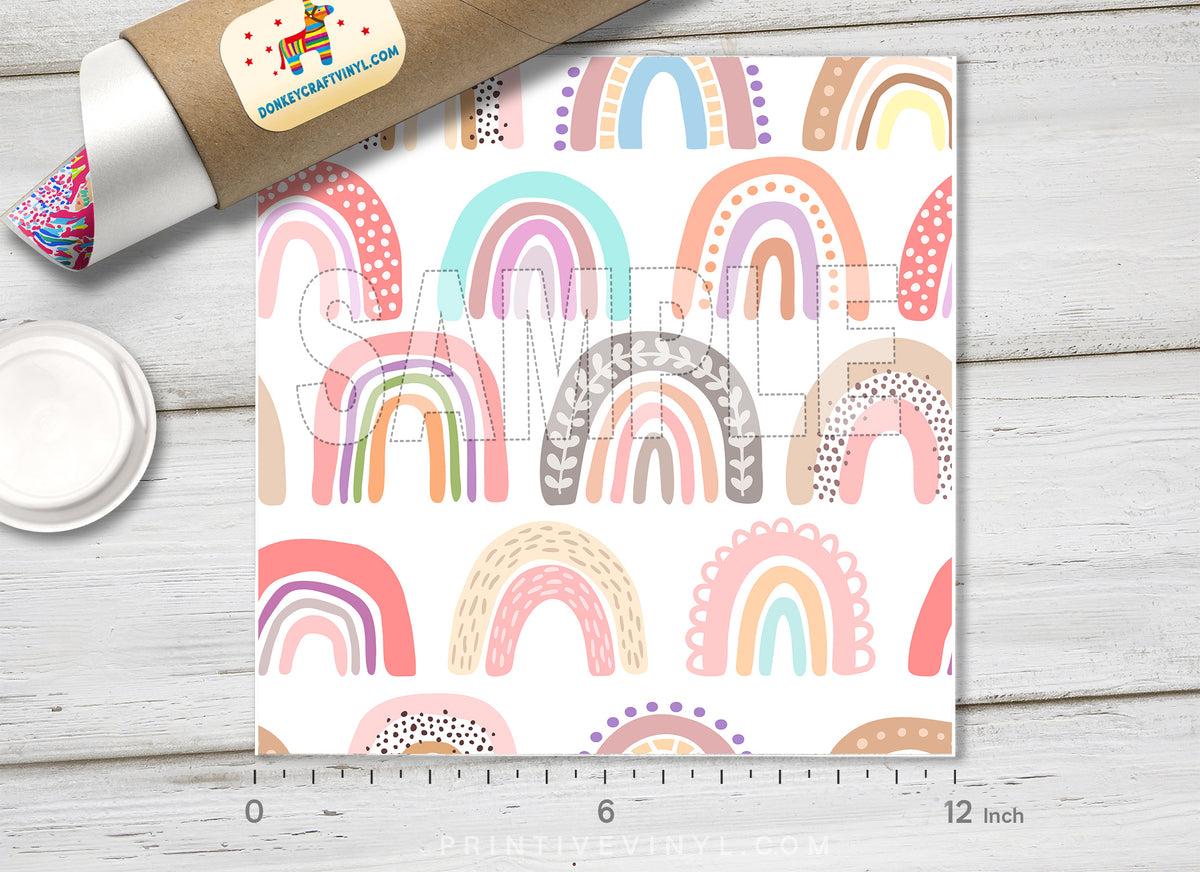 Boho Pastel Rainbow Adhesive Vinyl 1516