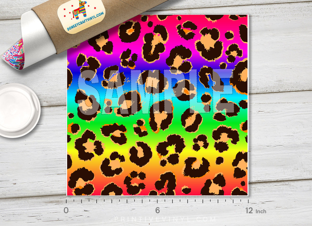 Rainbow Leopard Adhesive Vinyl 1057