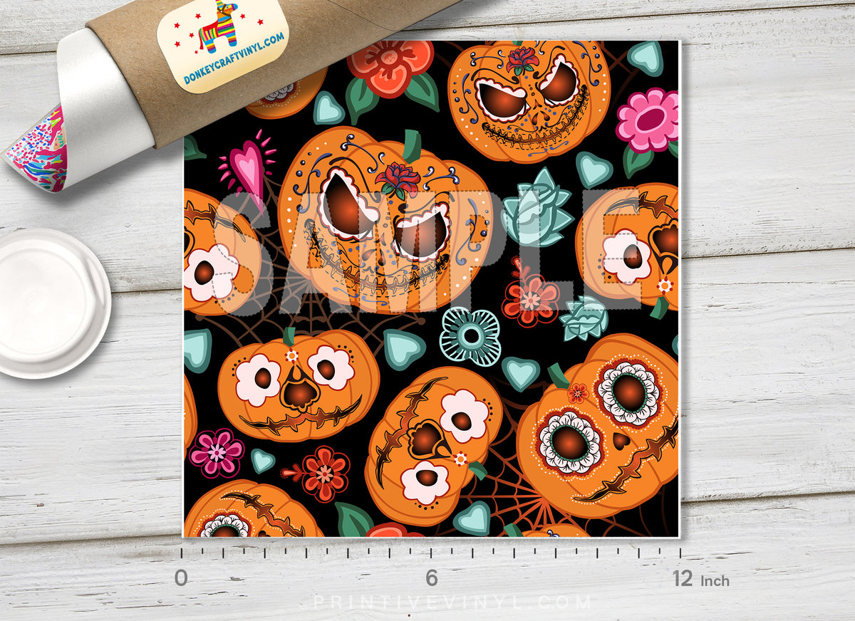 Pumpkin Patterned Adhesive Vinyl H017