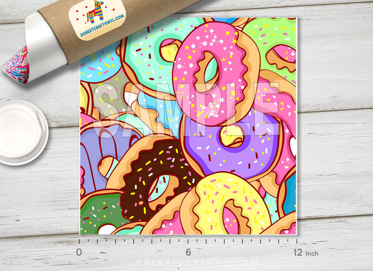 Sweet Colorful Donuts Adhesive Vinyl 1382 - Donkey Craft Vinyl