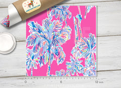 Lilly Inspired Pink Palm Tree Pattern Adhesive Vinyl L060