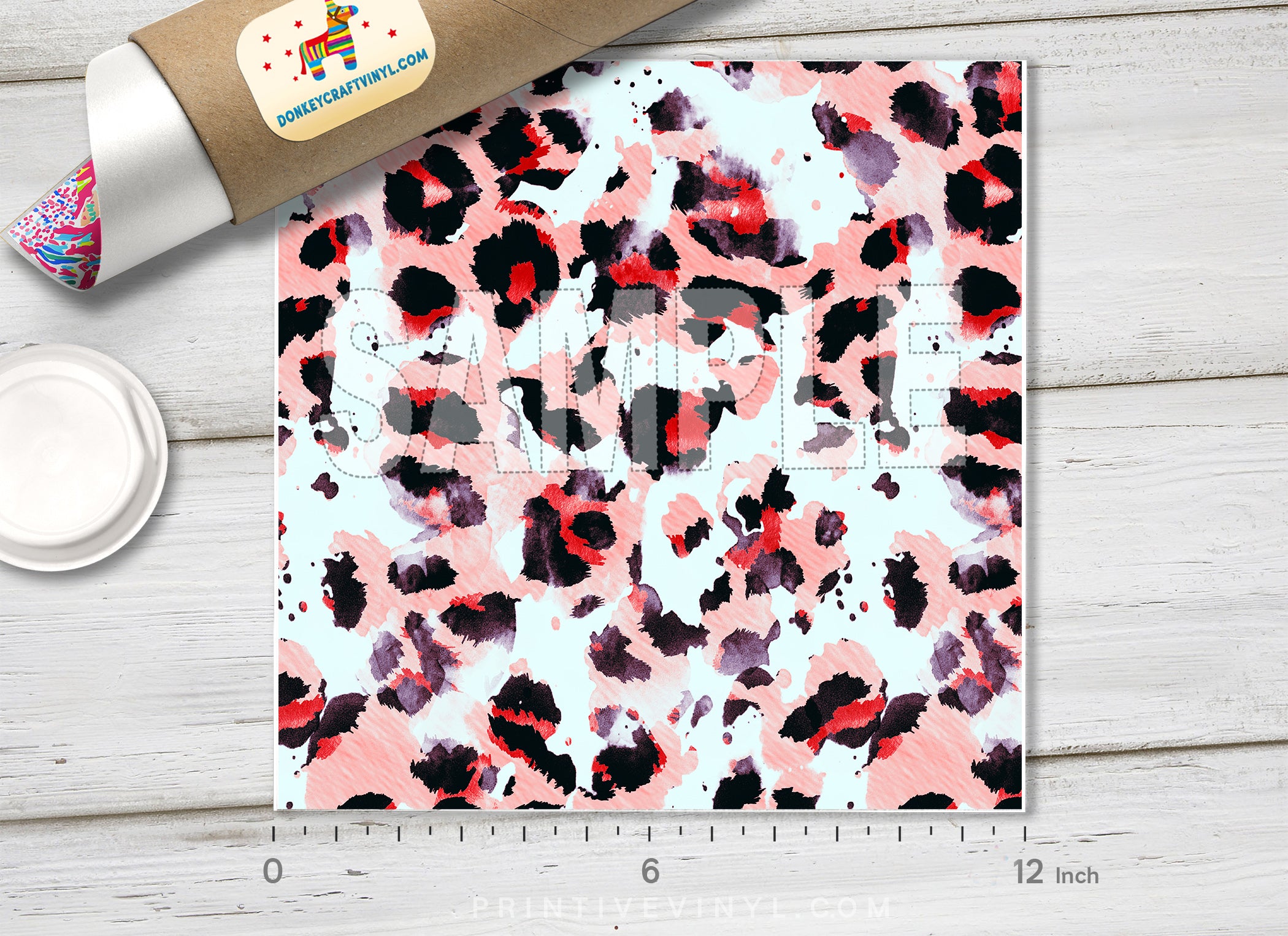 Leopard Print Adhesive Vinyl 1317 - Donkey Craft Vinyl
