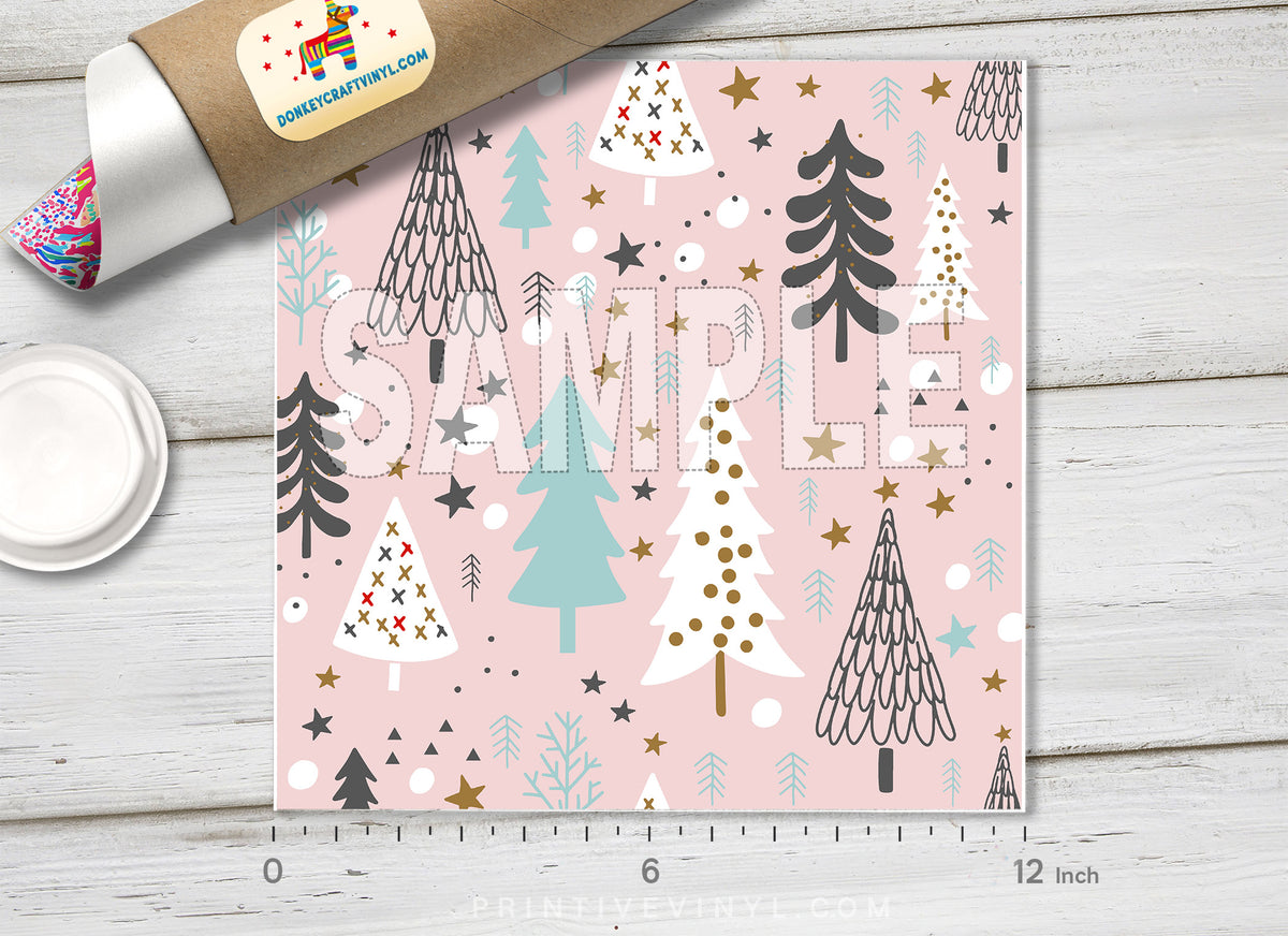 Christmas Tree Patterned Adhesive Vinyl X033