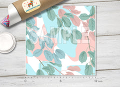 Pastel Botanical Leaf Pattern Adhesive Vinyl 1546