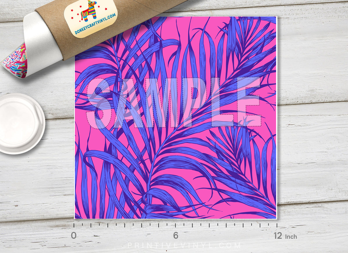 Tropical Palm Patterned Adhesive Vinyl 869