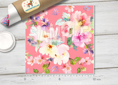 Watercolor Flowers Pattern Adhesive Vinyl 619