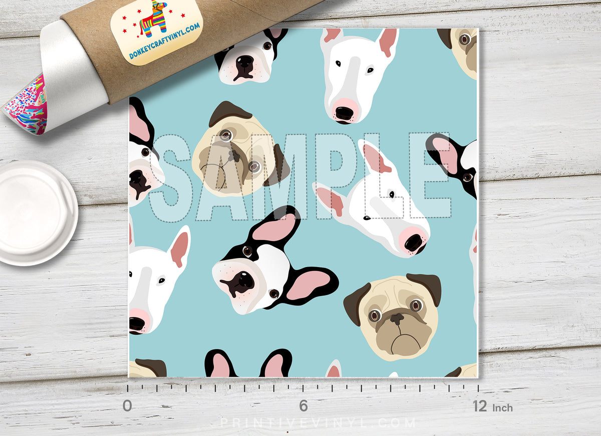 French Bulldog Patterned Adhesive Vinyl 860