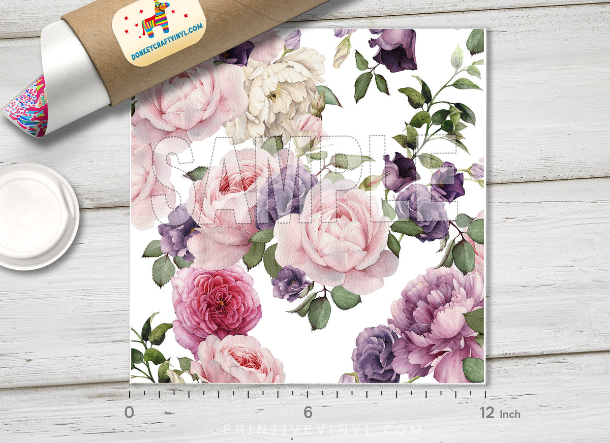 Rose Flowers Pattern Adhesive Vinyl 942