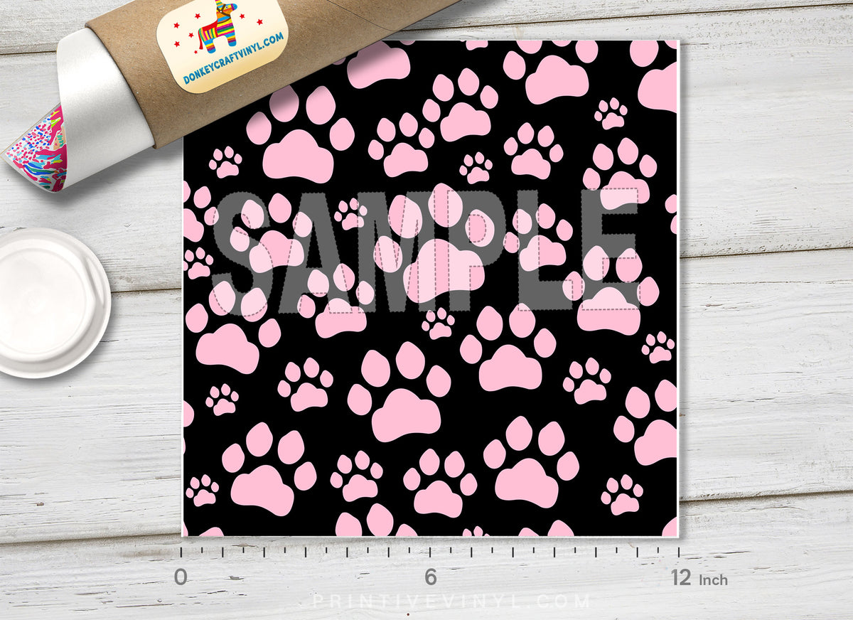 Dog Paw Patterned Adhesive Vinyl 877