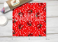 Red Ladybug Polka Dot Pattern Adhesive Vinyl Adhesive Vinyl 1335 - Donkey Craft Vinyl