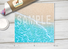 Tropical Ocean Beach Waves Pattern Adhesive Vinyl 1436 - Donkey Craft Vinyl