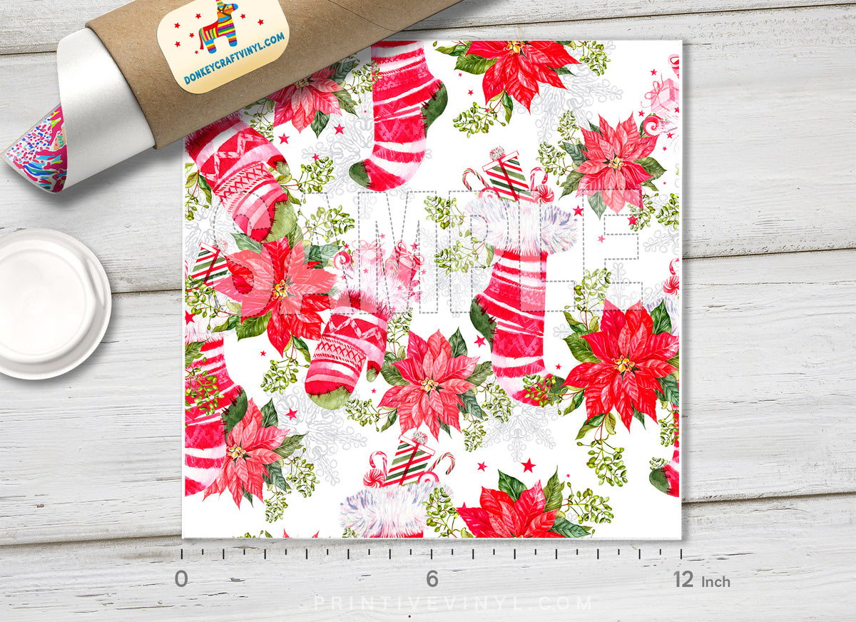 Christmas Patterned Adhesive Vinyl X055