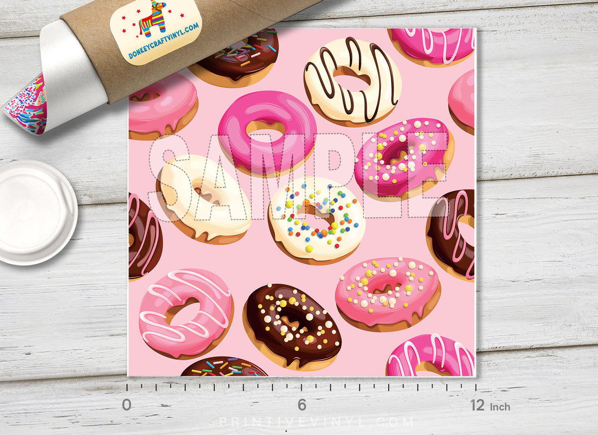 Pink Donuts Patterned Adhesive Vinyl 837