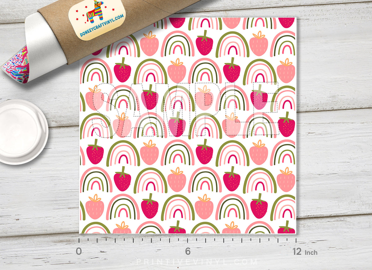 Strawberry and Floral Pattern Adhesive Vinyl 1570
