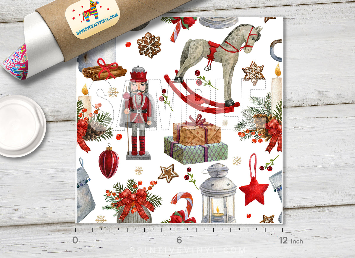 Christmas Toy Gifts Patterned Adhesive Vinyl X035