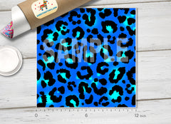 Blue Leopard Pattern Adhesive Vinyl 943