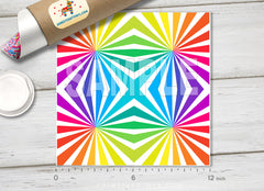 Vibrant Rainbow Starburst Geometric HTV 1502 - Donkey Craft Vinyl