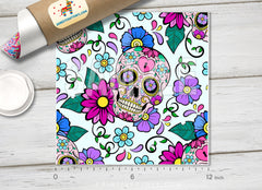 Sugar Skull Pattern Adhesive Vinyl 987