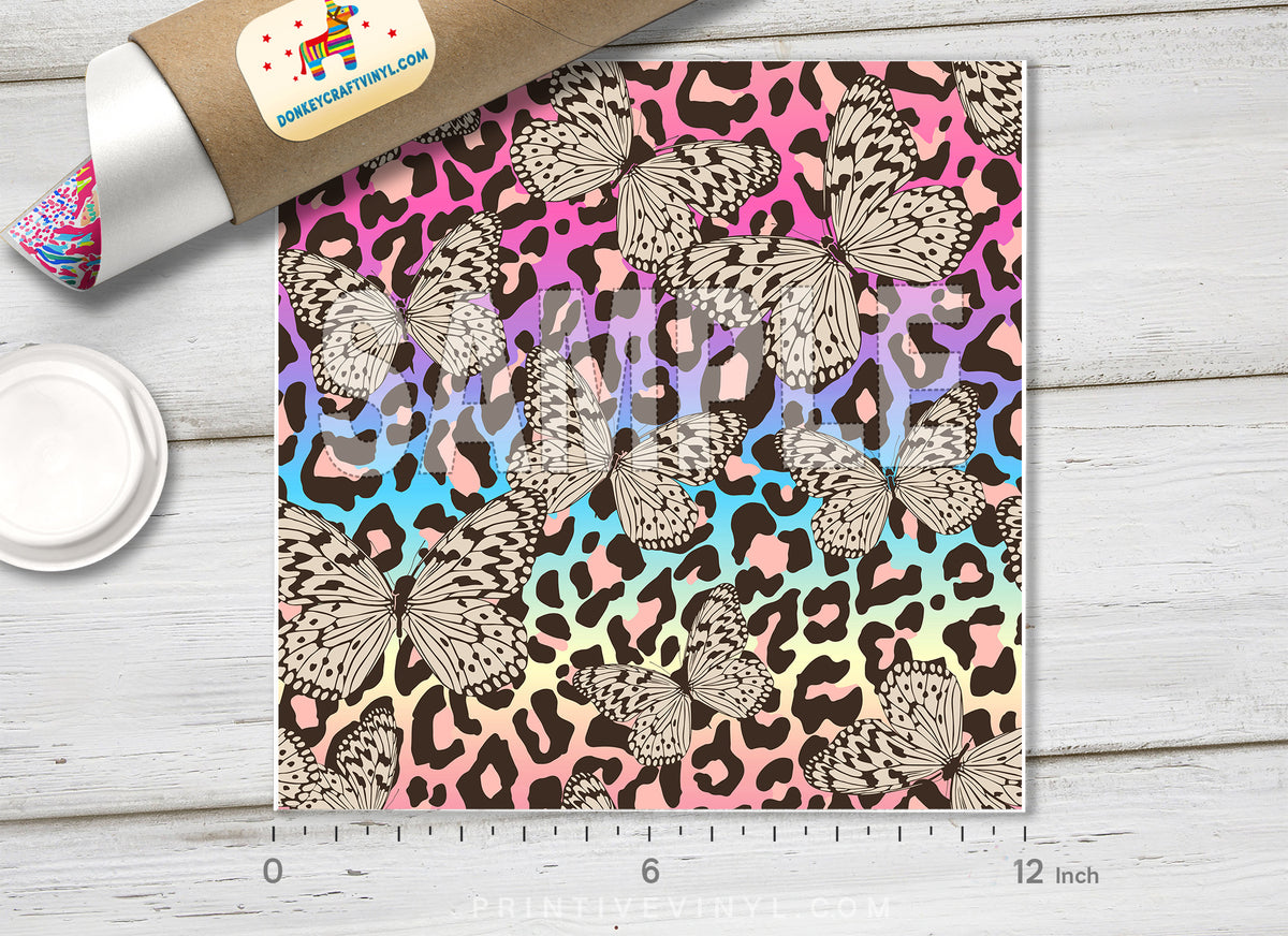 Rainbow Leopard Adhesive Vinyl 1312 - Donkey Craft Vinyl