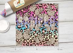 Rainbow Leopard Adhesive Vinyl 1312 - Donkey Craft Vinyl