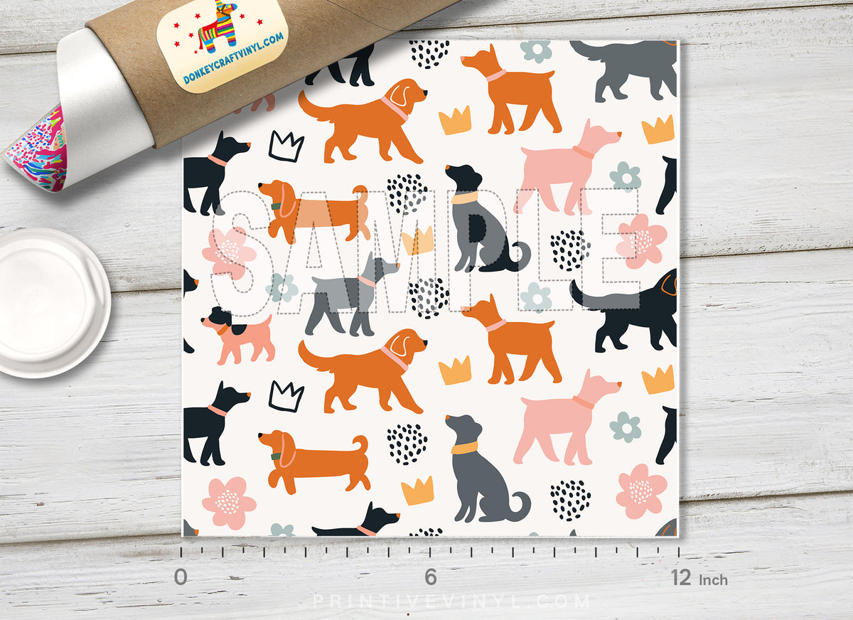 Cute Cartoon Dogs Pattern HTV 1531