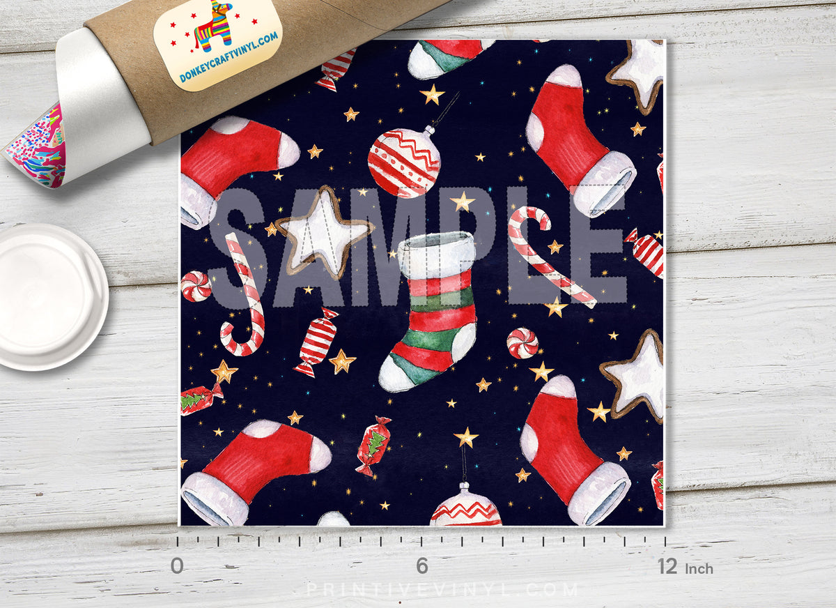 Christmas Patterned Adhesive Vinyl X098