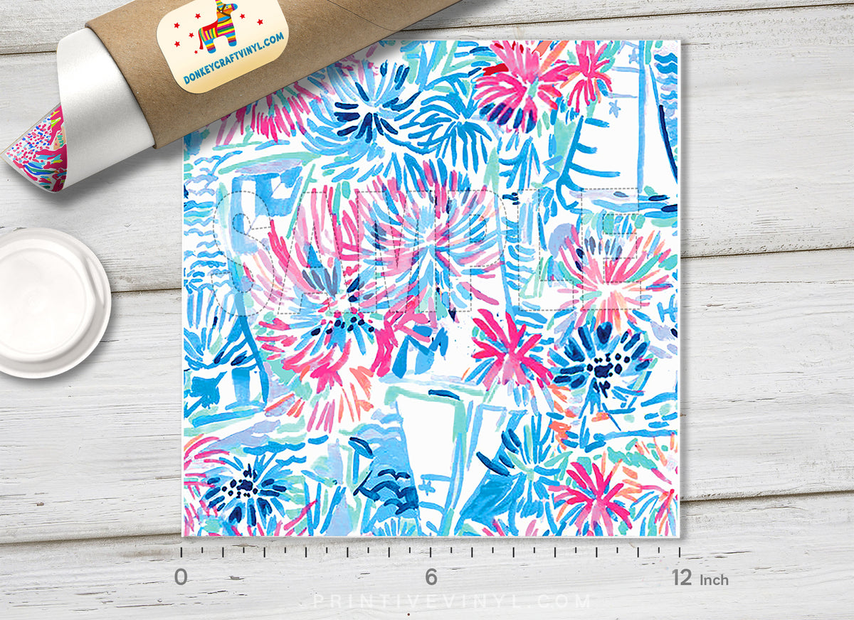 Lilly Inspired Floral Patterned HTV L148