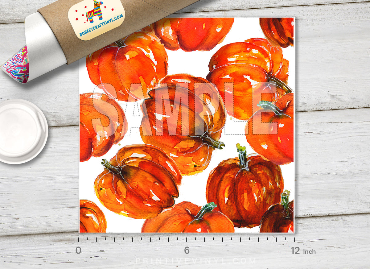 Pumpkin Patterned Adhesive Vinyl H008