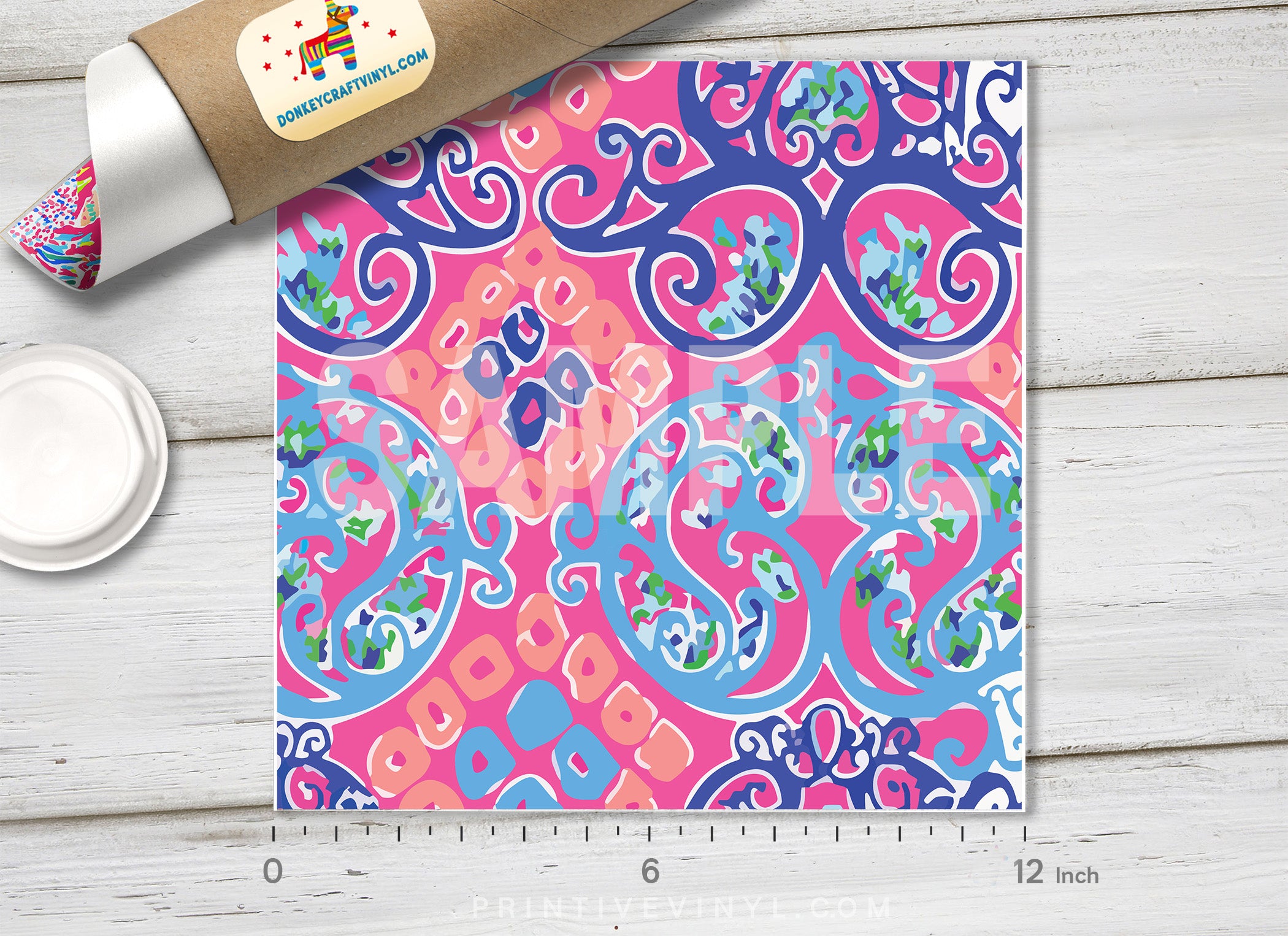 Lilly Inspired Damask Pattern Adhesive Vinyl L018