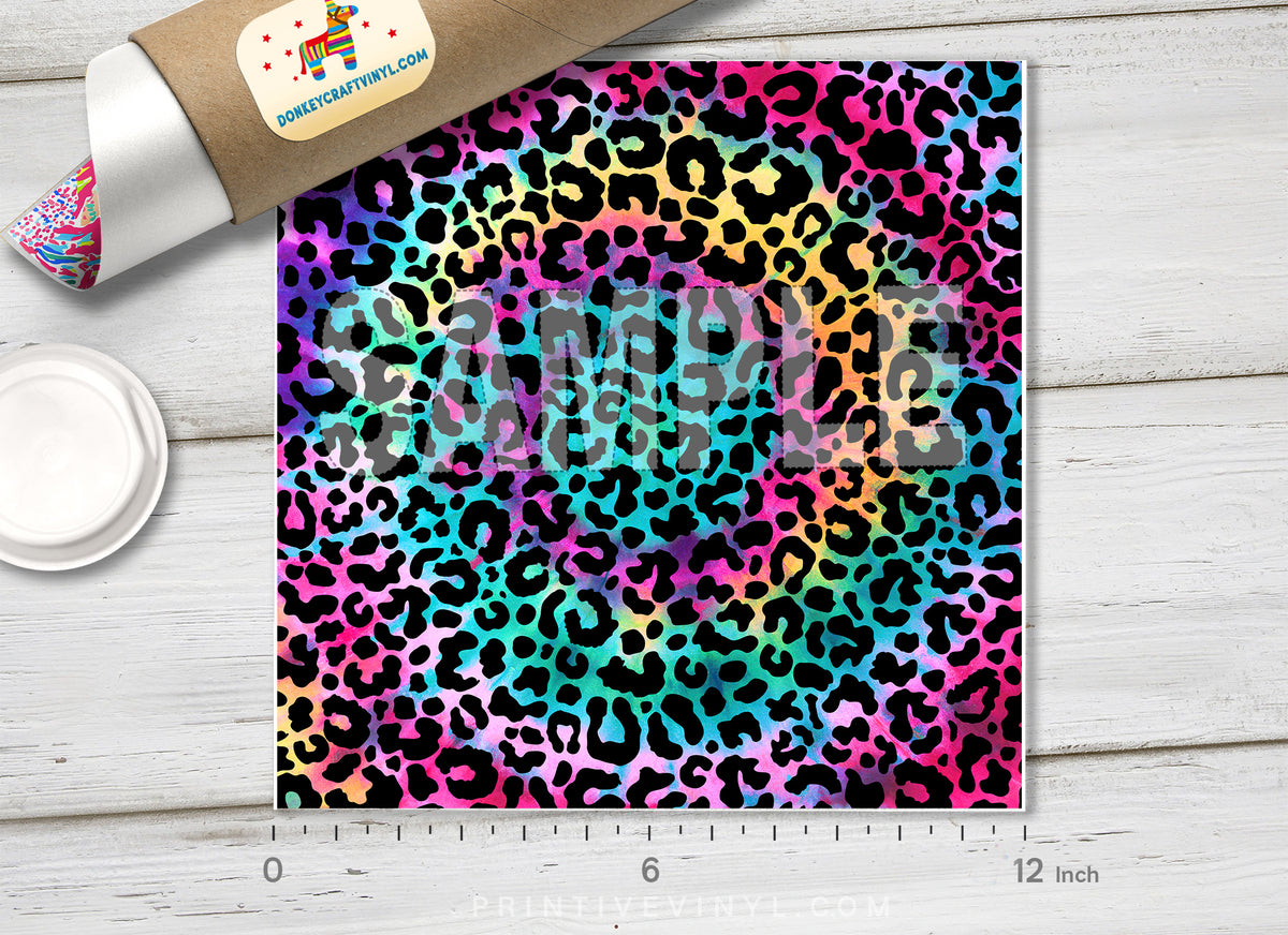 Tie Dye Leopard Print Pattern HTV 1565