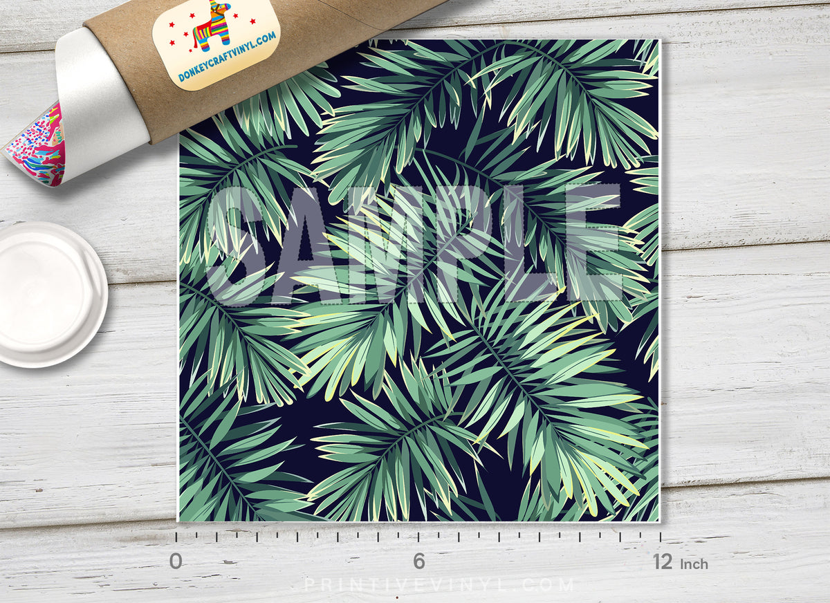 Tropical Palm Leaves Adhesive Vinyl 1214