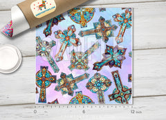 Ornate Cross Adhesive Vinyl 1630