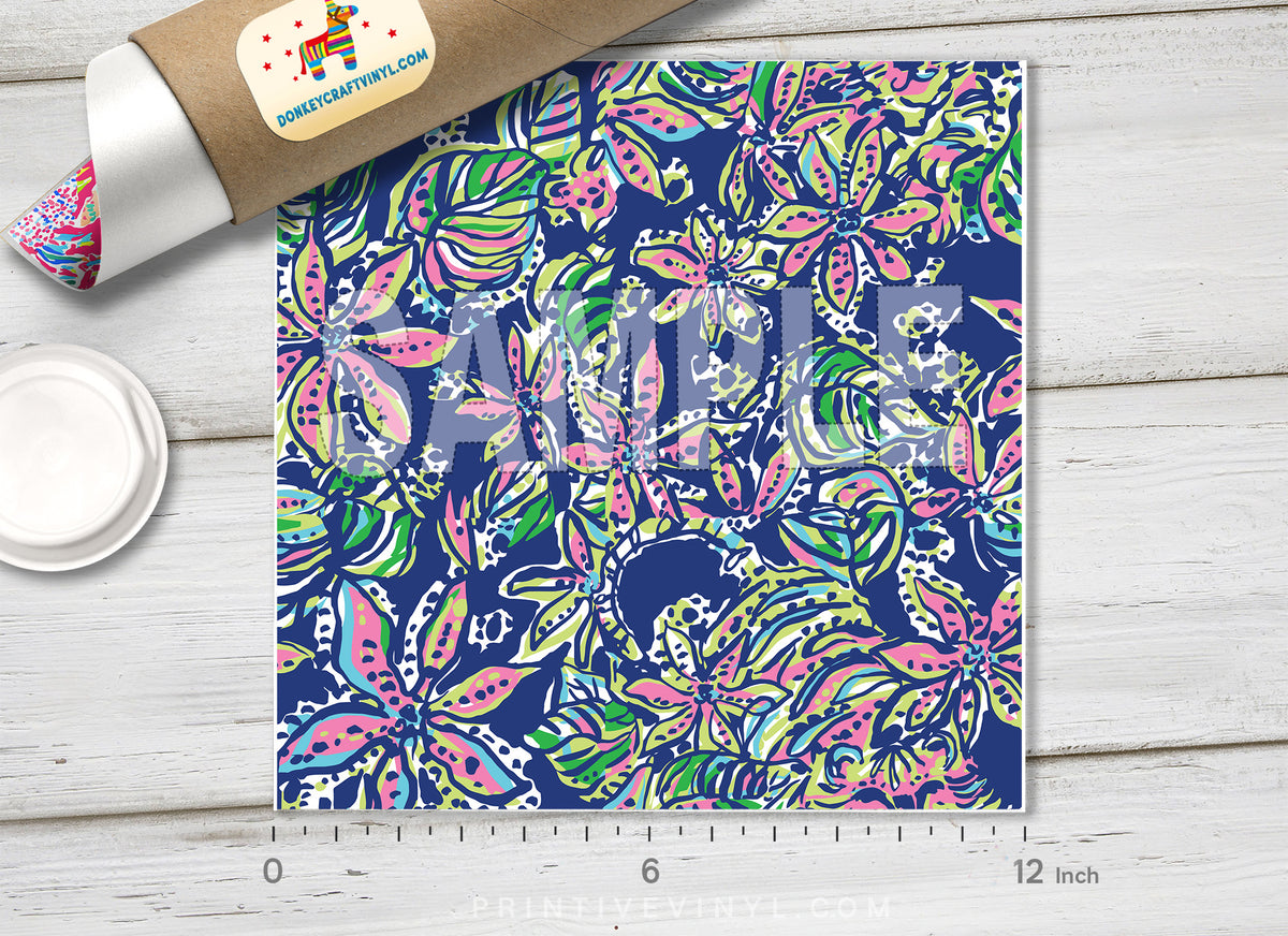 Lilly Inspired Not Too Catty Pattern Adhesive Vinyl L064